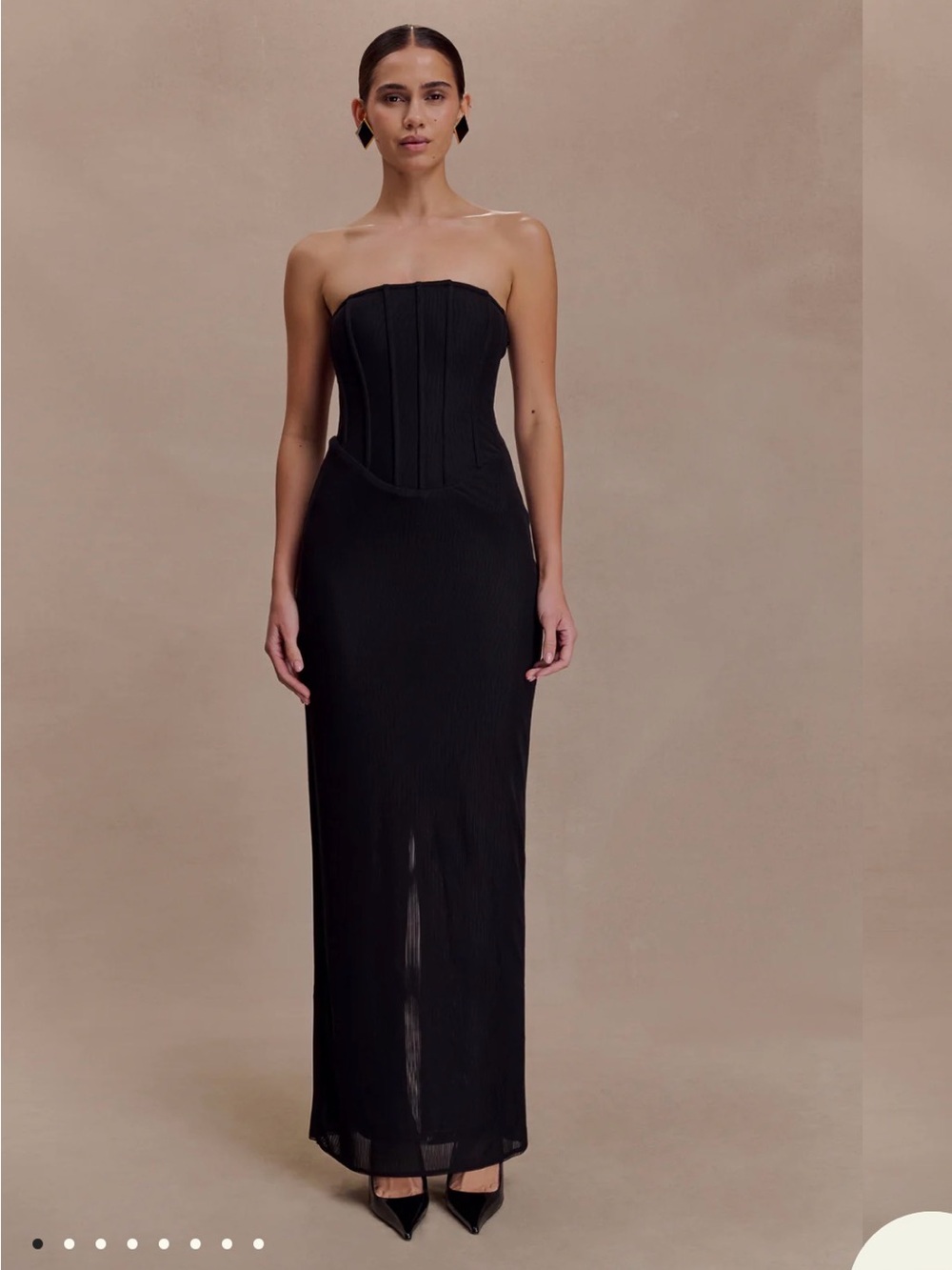Meshki Black Strapless Corset Maxi Dress